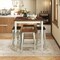 5 Piece Dining Table Set with 4 Saddle Stools for Kitchen Dining Room Apartment-Ash Grey